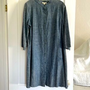 Eileen Fisher Chambray Denim Dress Size M
